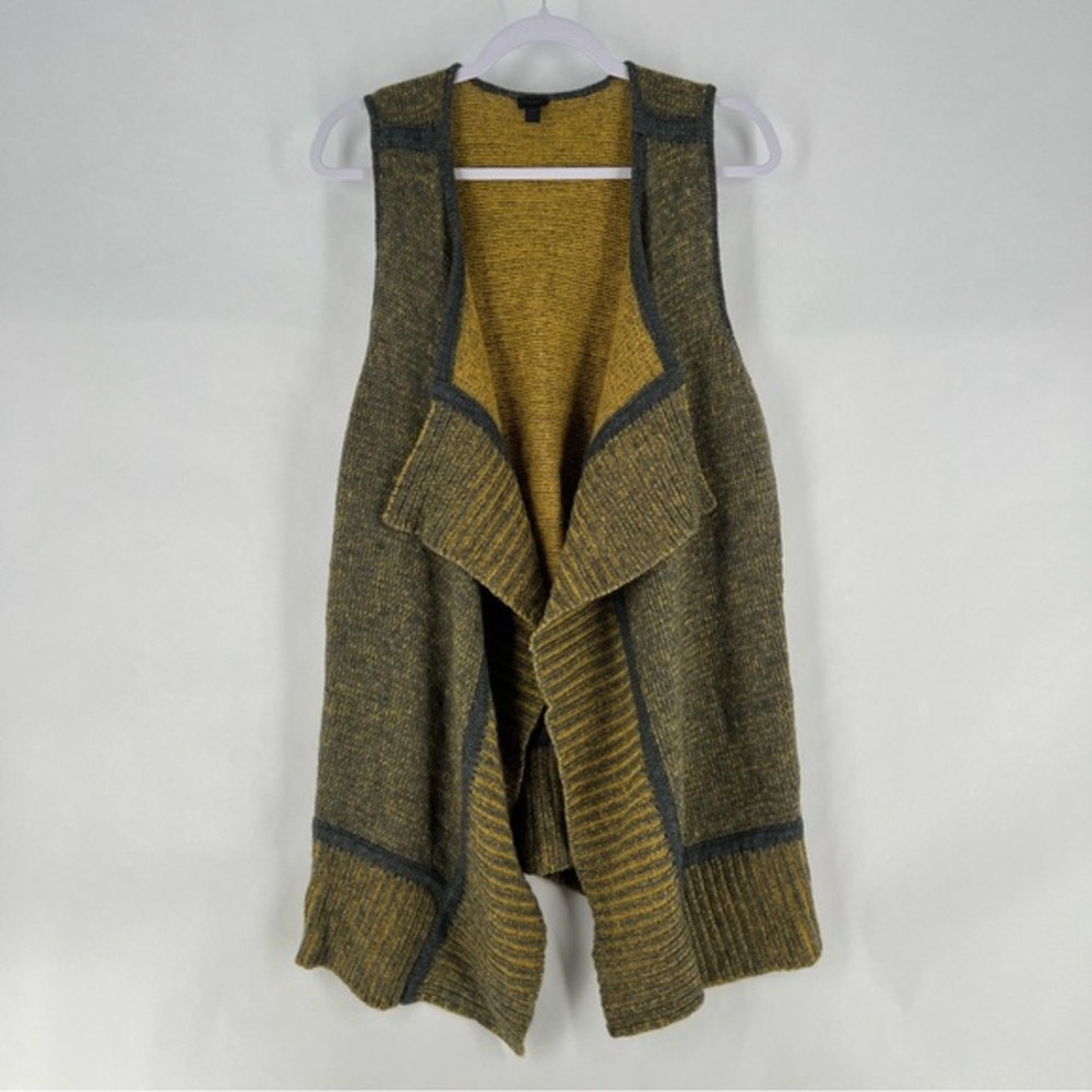 TARNISH Alpaca Blend Draped Open Front Knit Sleeveless Cardigan Sweater One Size